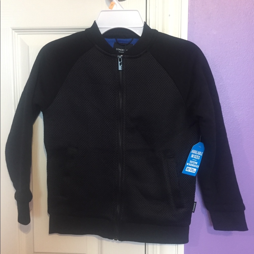 NWT mesh black zip up jacket